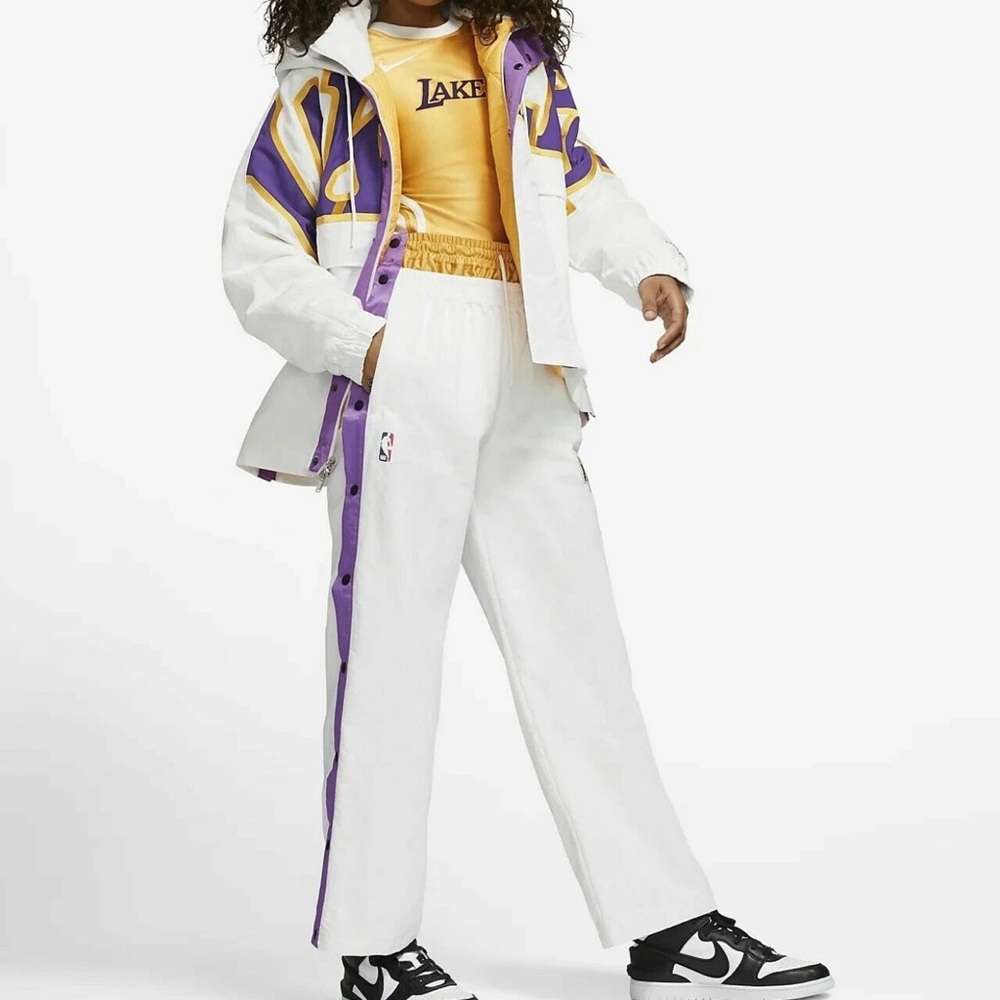 Nike x AMBUSH NBA Collection Tearaway Trousers 'Lakers - White' DB95 Womens New